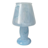 70's vase candlestick lantern vintage mushroom lamp blue glass Vetri Mura