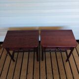 Pair of vintage rattan bedside tables