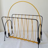 Black and yellow metal magazine holder 70s