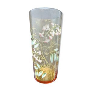 Vase droit en verre ambré