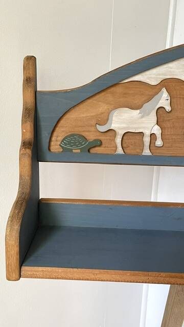 Vintage solid wood noah's ark shelf