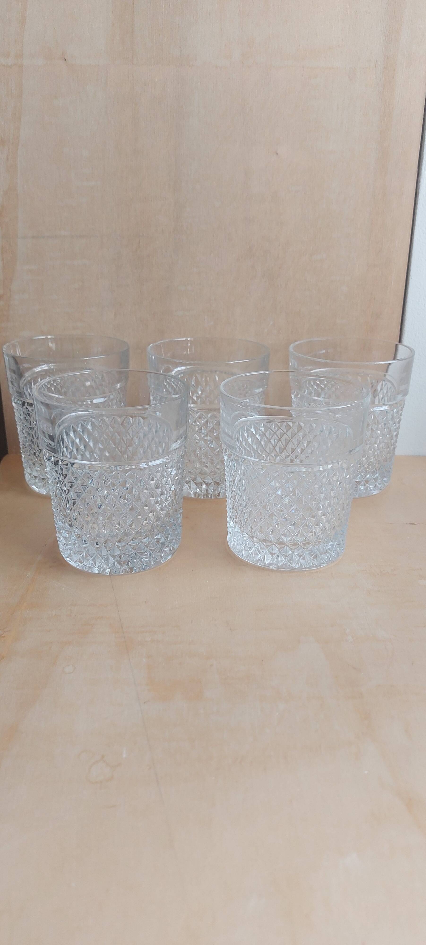 Set of 5 vintage crystal glasses