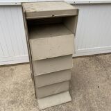 Ronéo 1950 industrial metal locker cabinet with 5 flaps