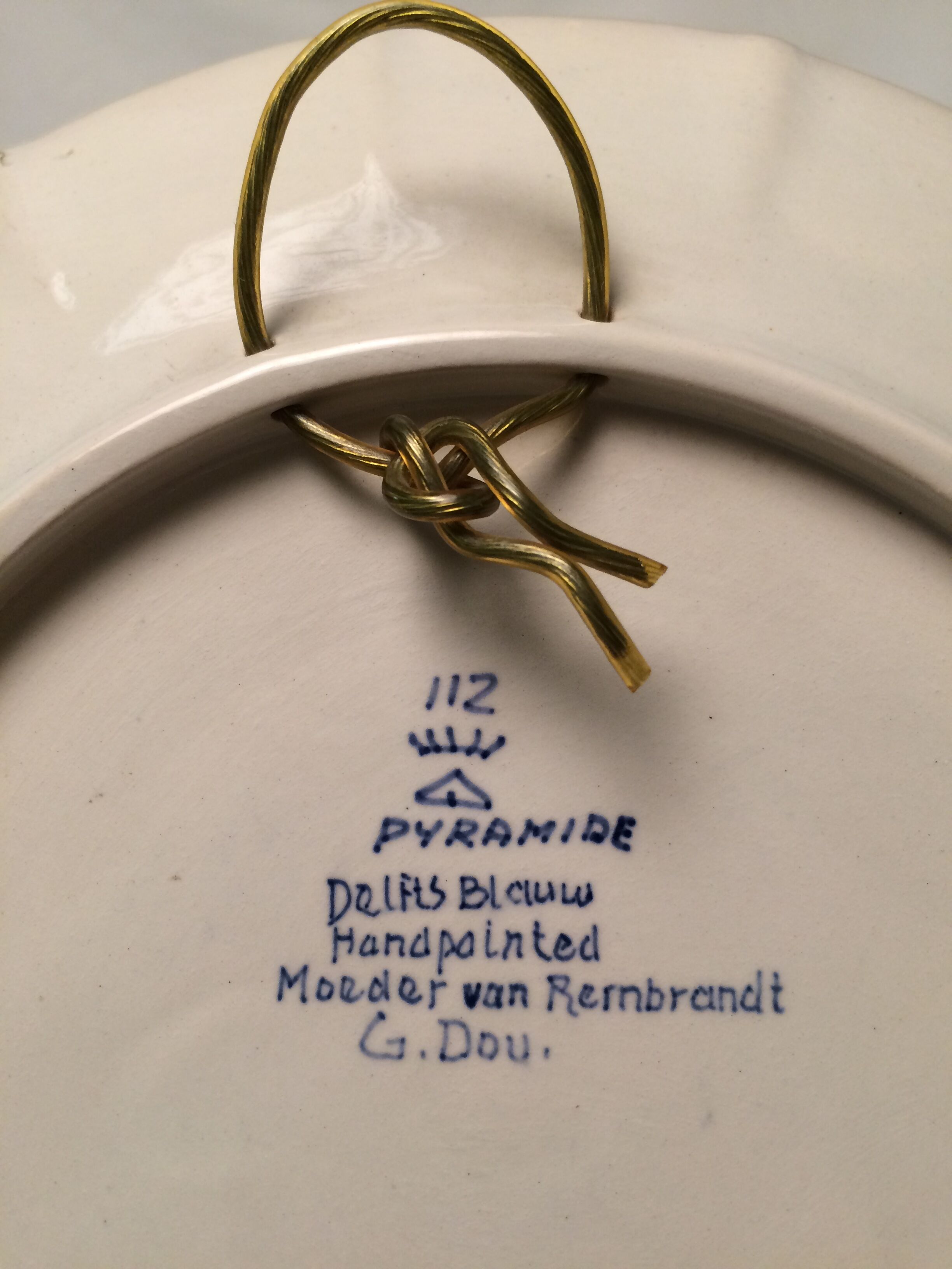 Delft blauw plate, Rembrandt motif