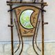 Bamboo coat rack from the 19th century, mirror in the shape of a crescent moon.