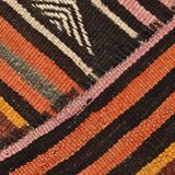 Brown & Red Striped Vintage Kilim Runner Rug, 79x299Cm