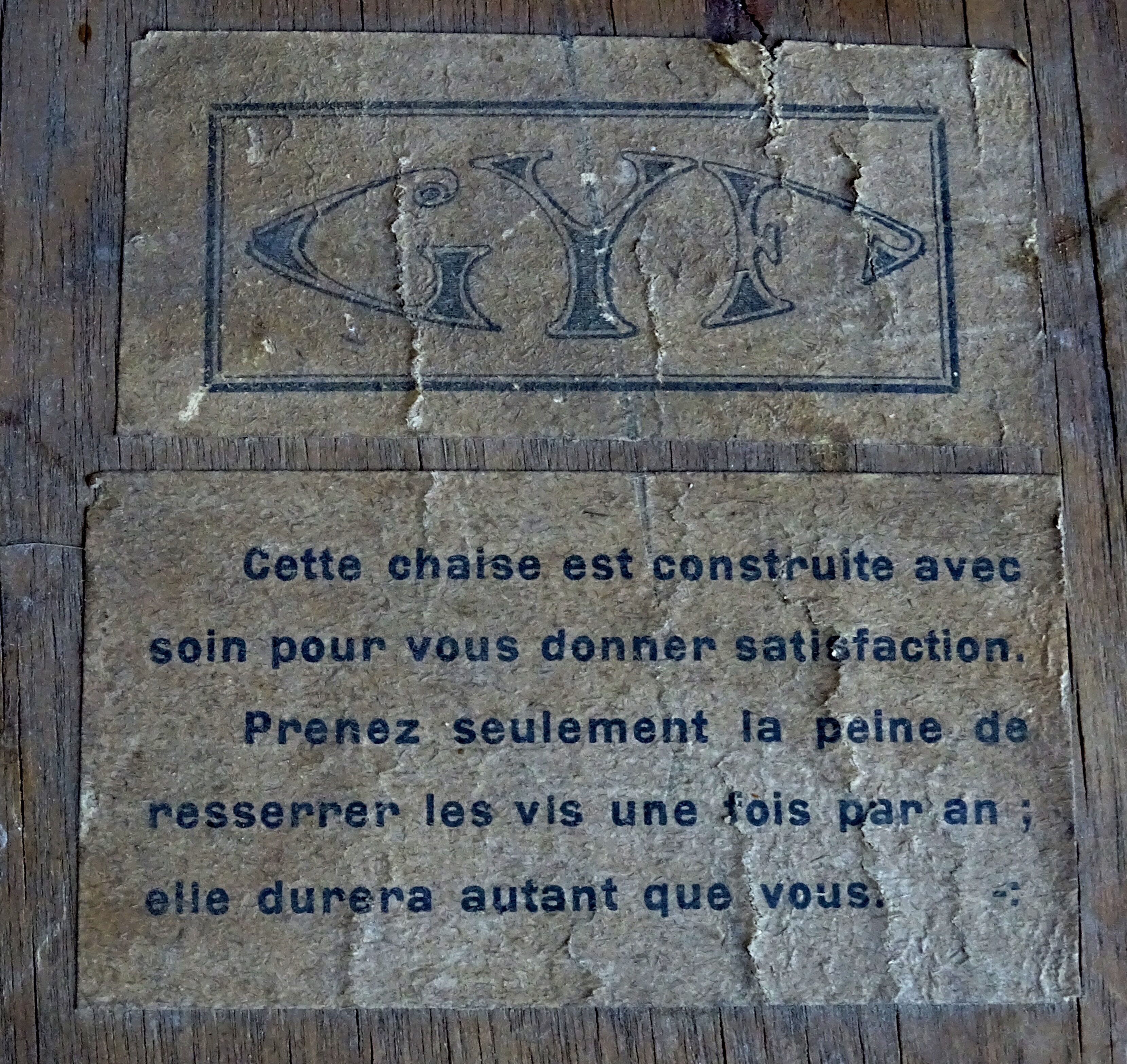 2 chaises gyf, bistrot assises bois, 1935