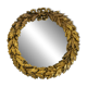 Beautiful small French mid-century wall mirror with an ornate brass frame