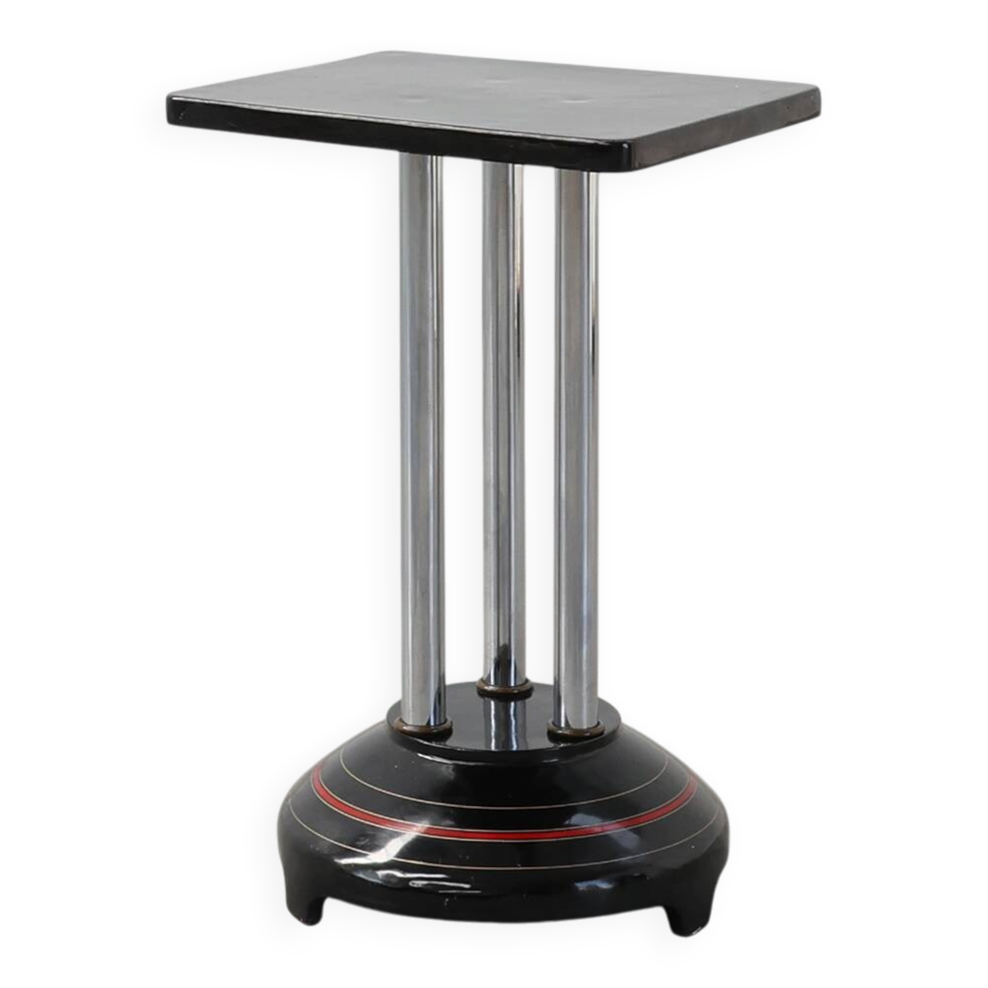 Art Deco pedestal table with black lacquered base, France 1920s