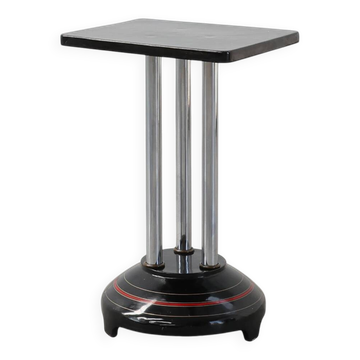 Art Deco pedestal table with black lacquered base, France 1920s
