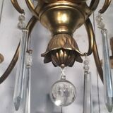 Bronze and crystal chandelier in the style of the Baguès house