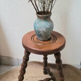 Tripod stool with turned legs