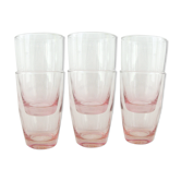 Set de 6 verres à eau roses vintage