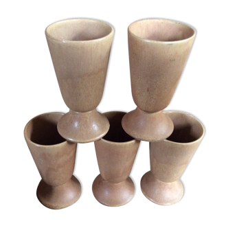 Series of 5 sandstone cups