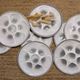 8 white/grey-blue shell/oyster plates, Moulin des Loups Orchies, France