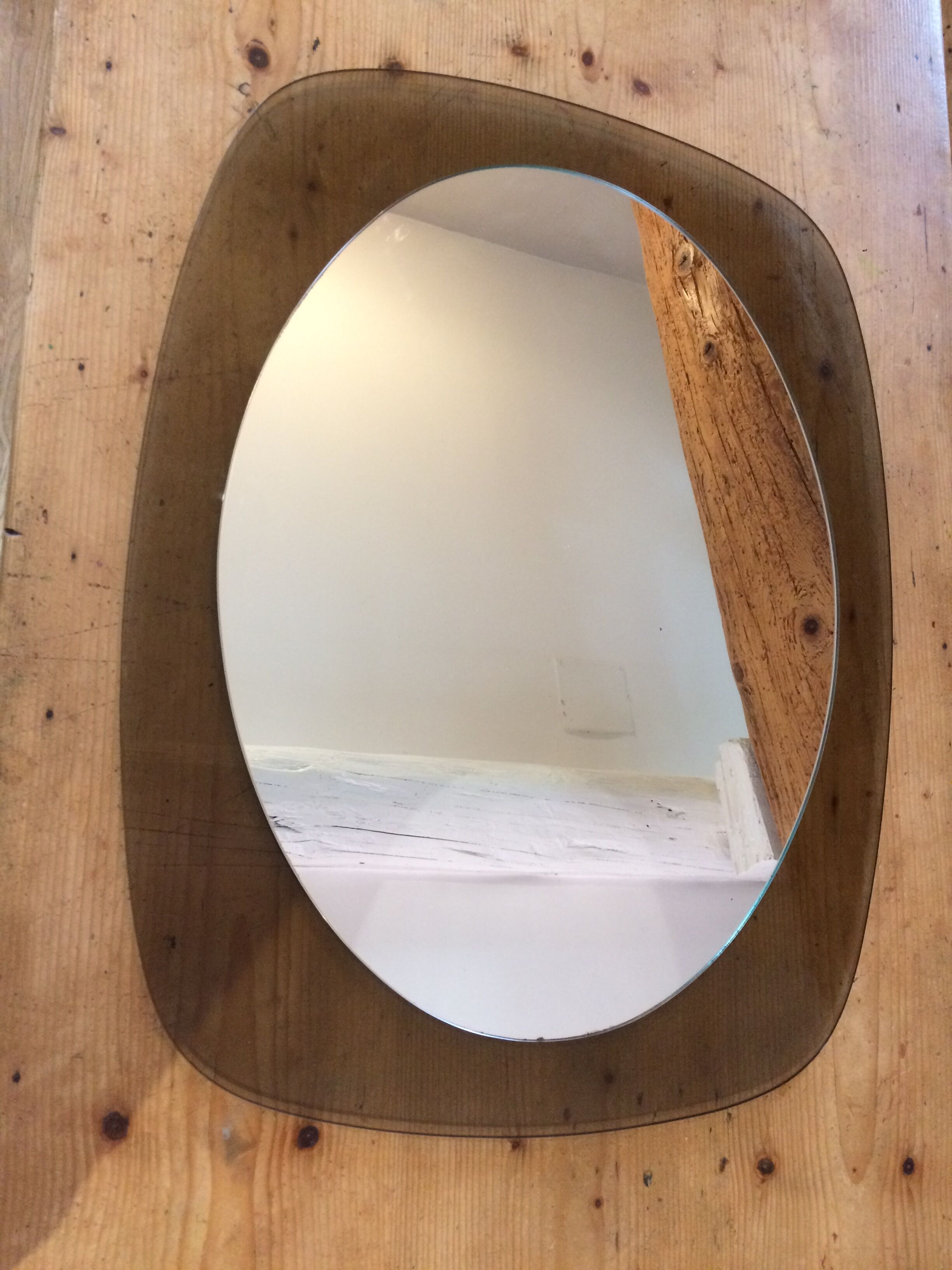Oval Mirror Design 1970'S Fontana Arte 69x54cm