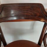 Thonet armchair, swivel, in wood and faux leather.