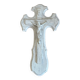 Wooden crucifix white patina aged effect