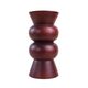 Turned wooden vase in segmented technique, burgundy, Danish, 1970s