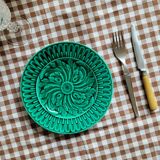 La Redoute x Selency lot de 4 assiettes barbotine vertes