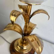 LAMPE DE TABLE HAUTE VINTAGE AVEC PALMIERS "DORÉS", STYLE HANS KÖGL