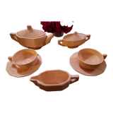 Longwy ceramic pink coffee tea set