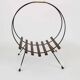 portariviste vintage legno metallo ed inserti in ottone