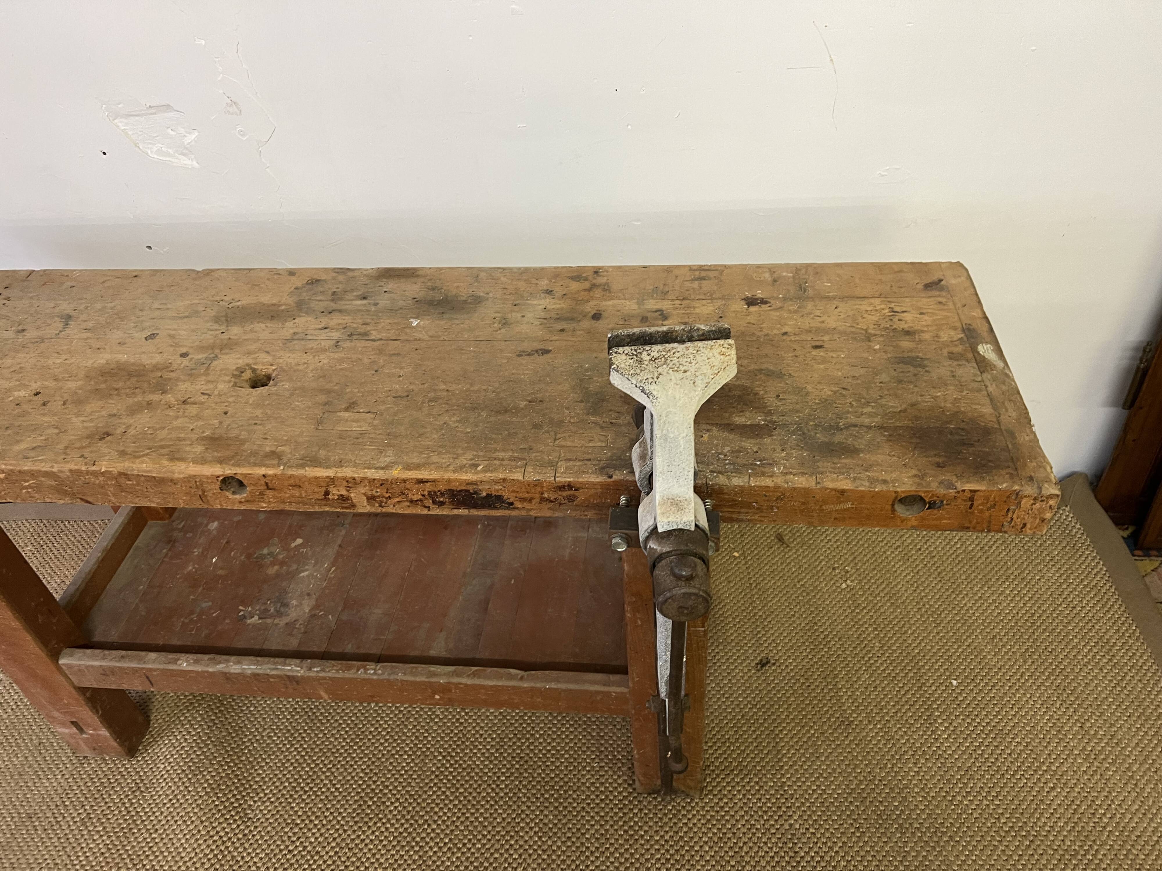 Old wooden workbench