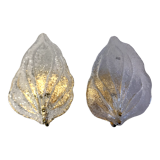 Pair of wall lamps Murano glass sheet