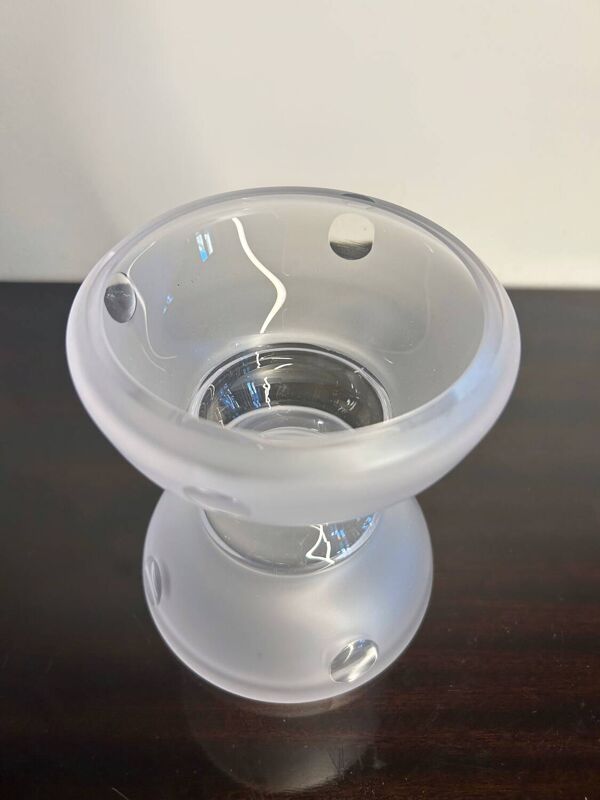 Vase cristal design diabolo années 80