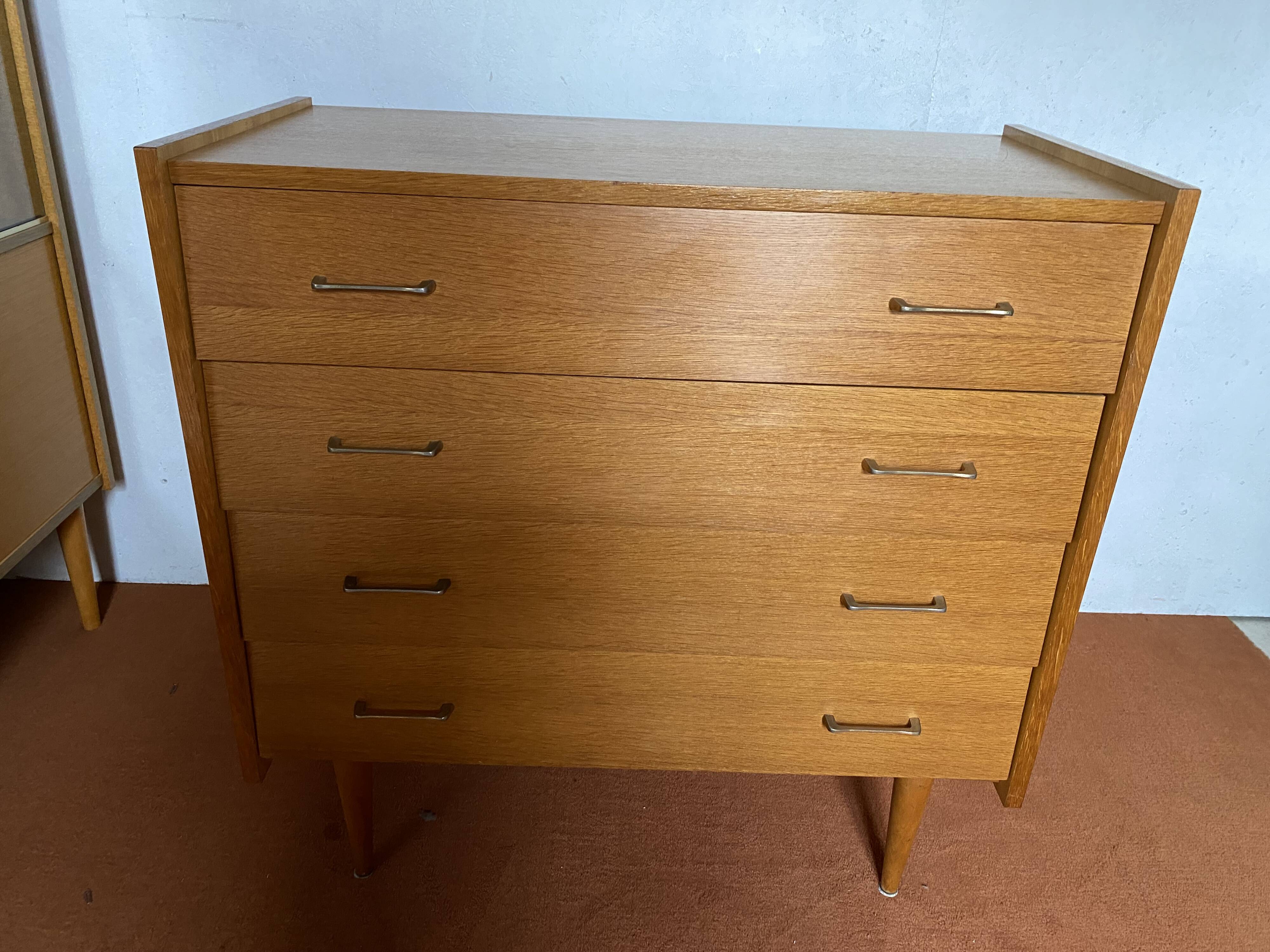 Vintage light oak chest of drawers