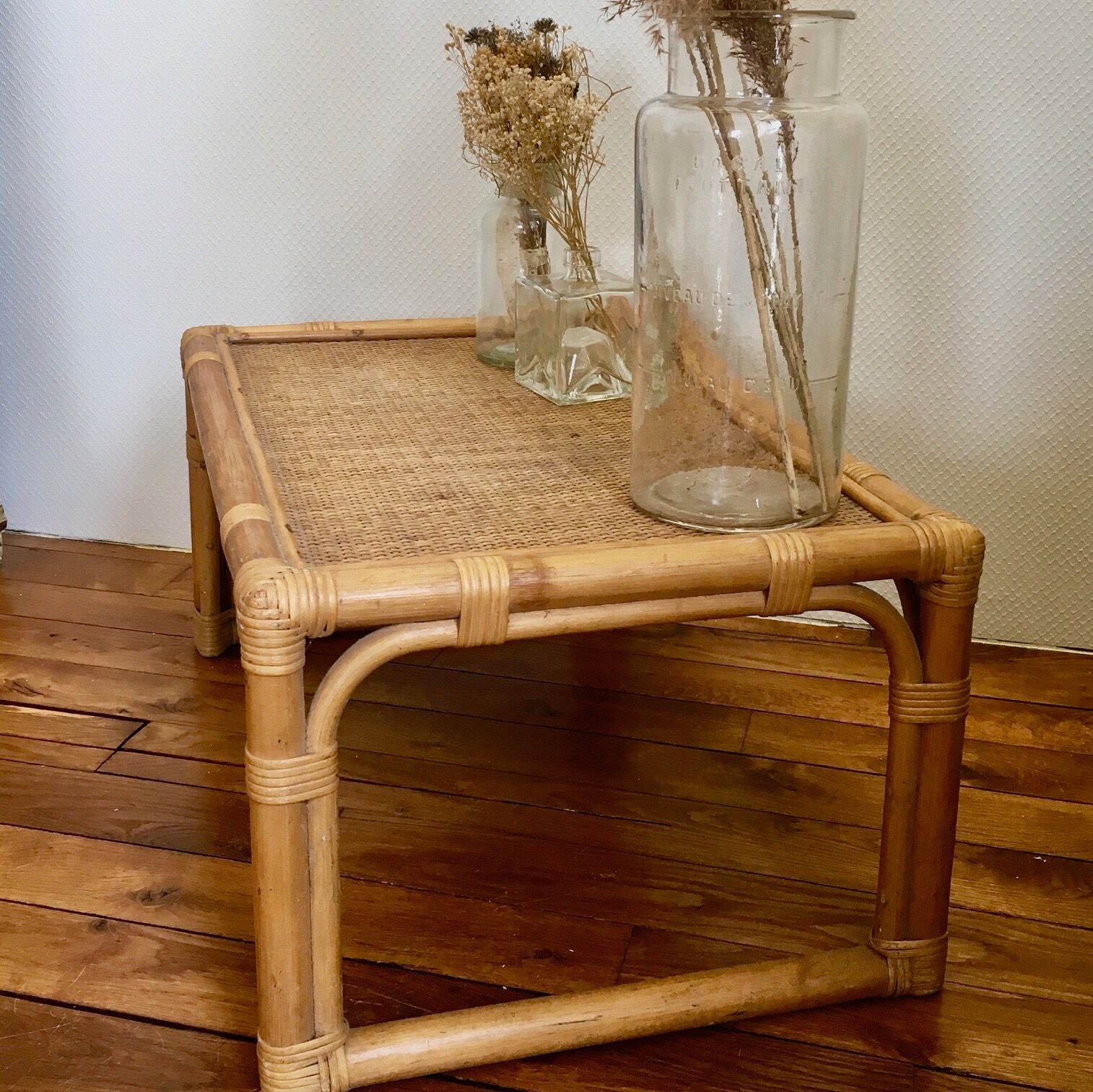 Vintage rattan coffee table