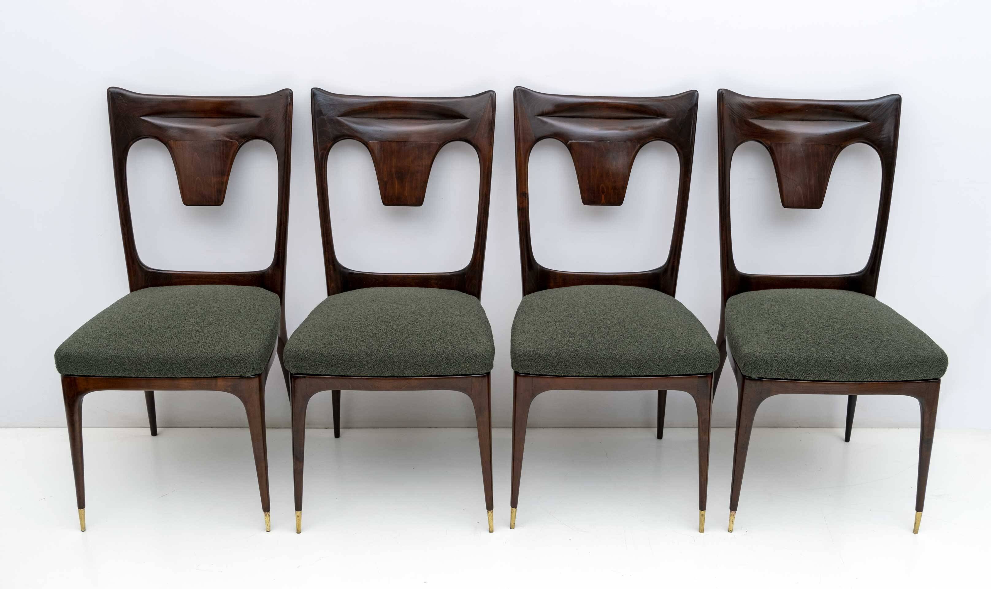 Ico & Luisa Parisi MidCentury Modern Italian Walnut and Bouclè Dining Chair