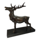 Deer in regule on black platinum marble Louis Albert Carvin style in good condition