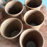 Cider or orangeade service Digoin, jug and stoneware glasses.