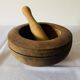 Wooden mortar and pestle