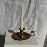 Antique gold hand candlestick with a handle fixed by 3 rivets H8 D13