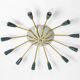 Very nice large 12-armed Mid Century Modern Brass Sputnik ceiling lamp