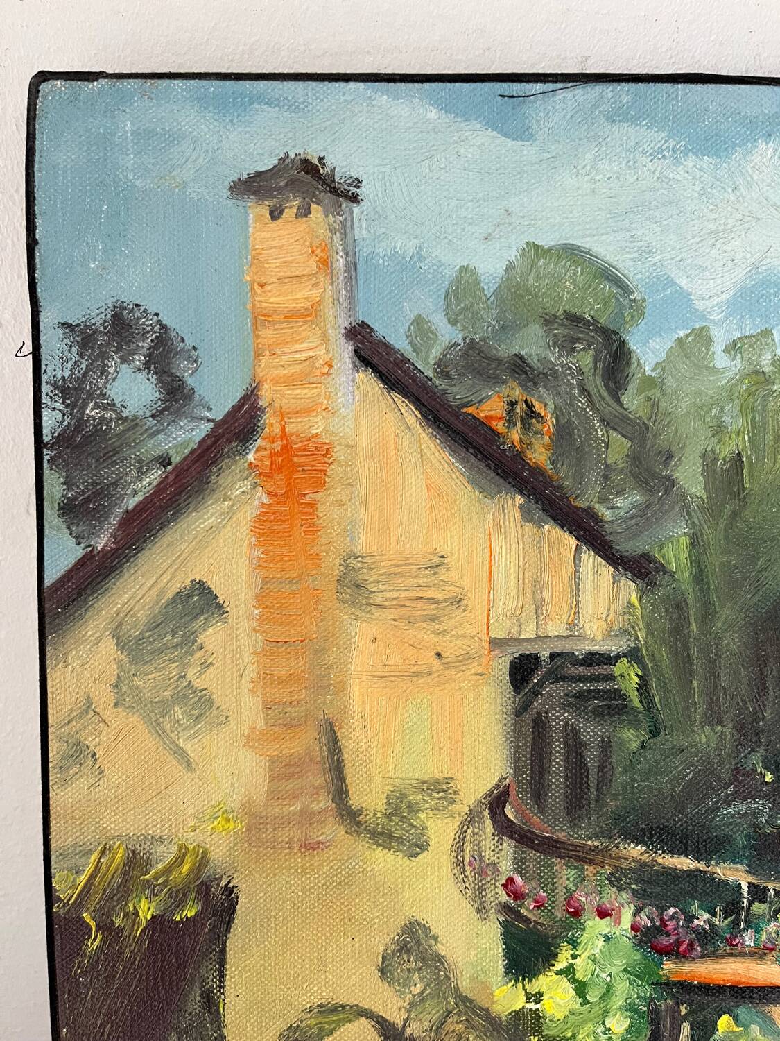 Painting "The Queen's Hamlet" - Versailles, signed