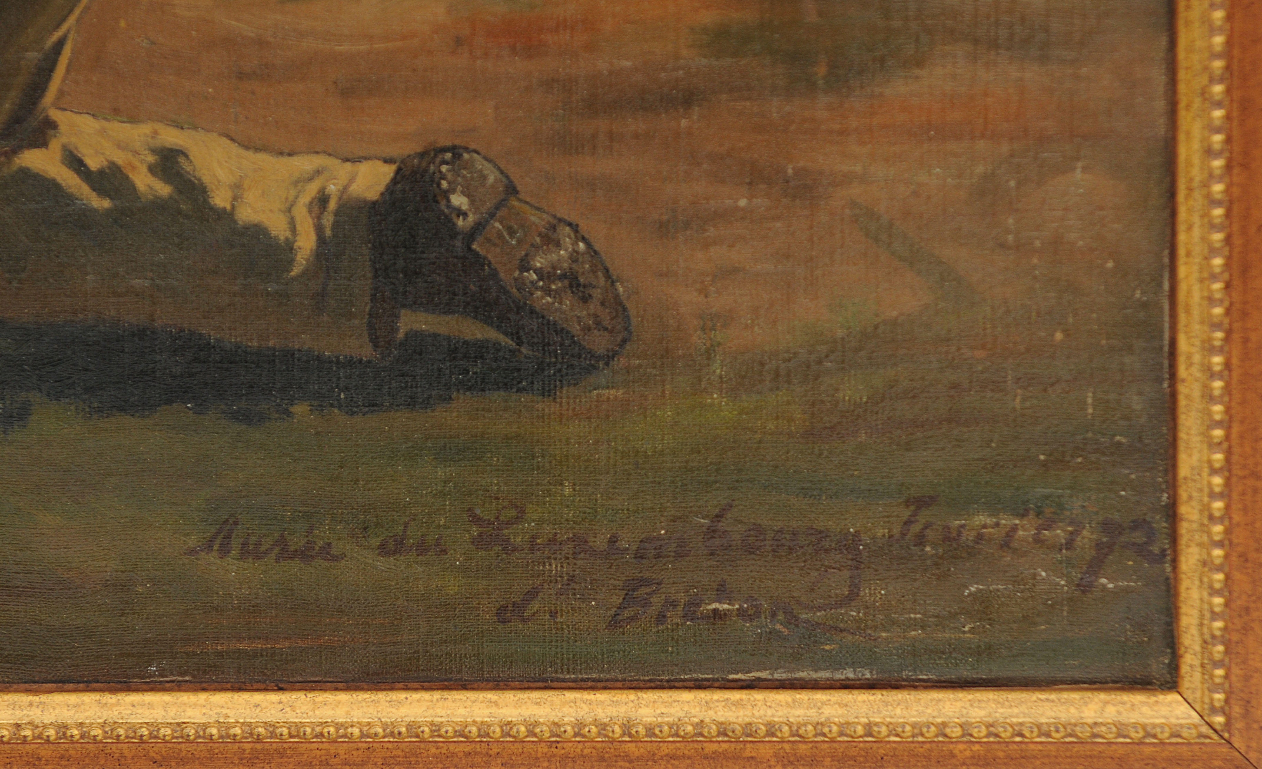 Oil on canvas "Peasants in prayer"