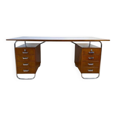Bureau en placage de chêne Bauhaus vintage de Mücke & Melder, années 1940.