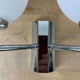 Opaline and chrome globe wall light from the 1970s