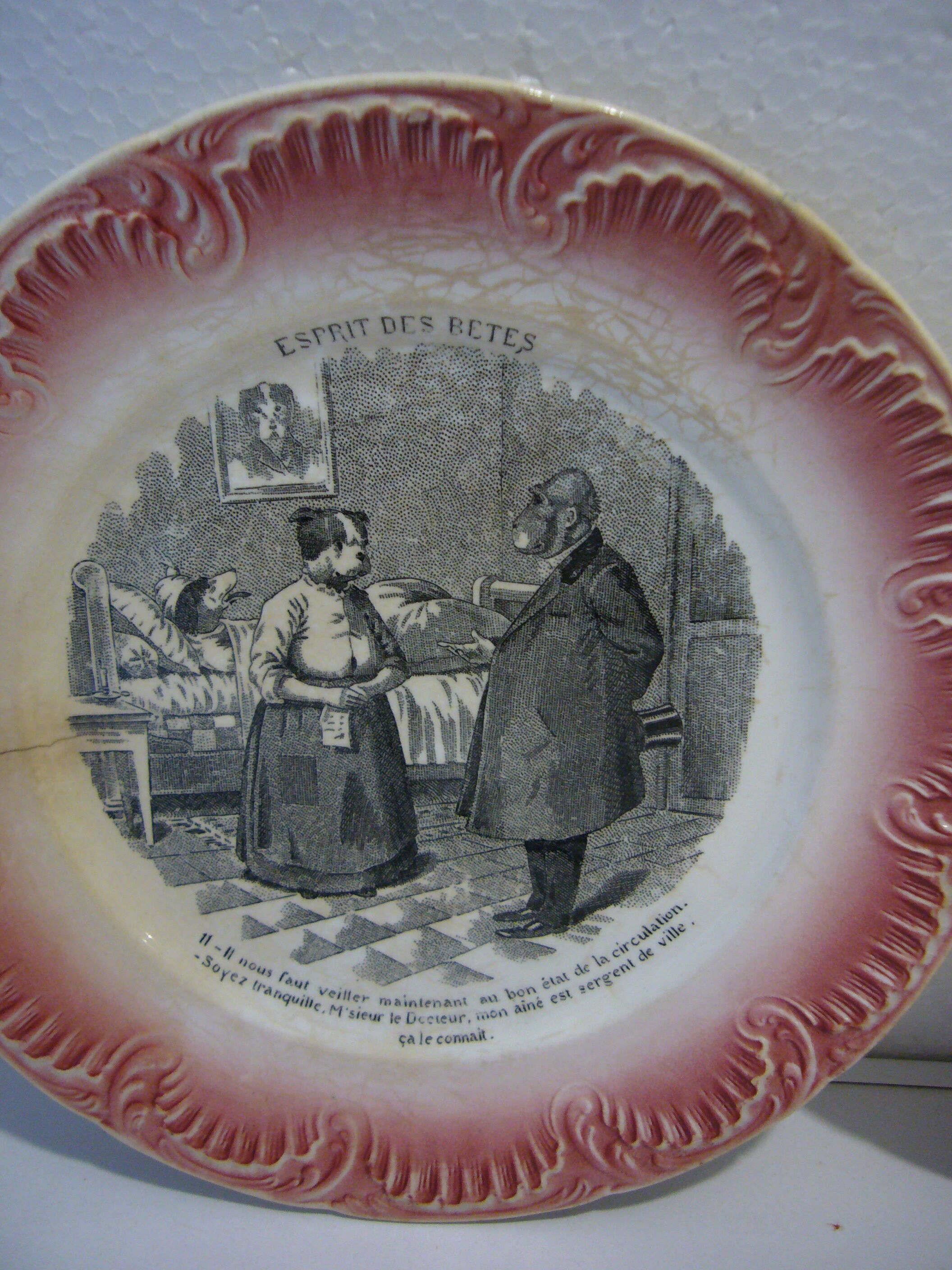 Sarreguemine talking plates