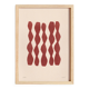Abstract painting on paper, dark red illustration signed Eawy.