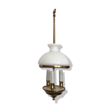 Opal globe lantern chandelier 3 lights