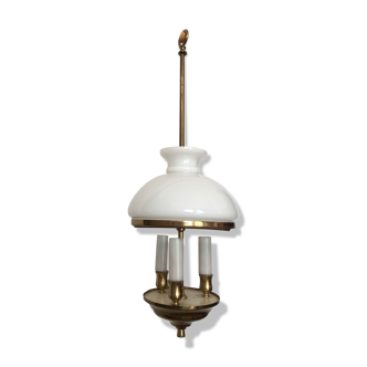 Opal globe lantern chandelier 3 lights