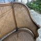 Antique Louis XV bench in solid walnut and caning