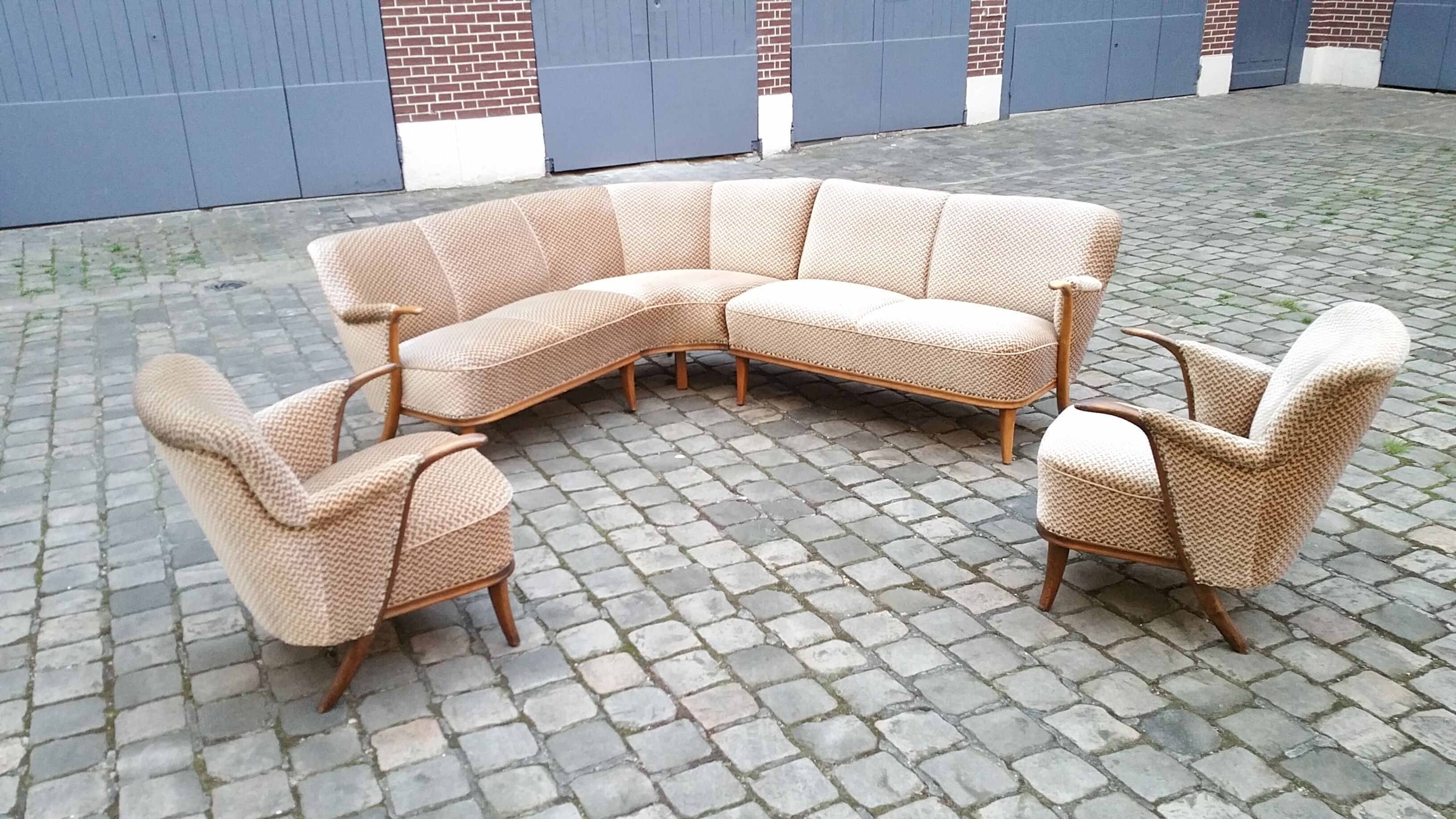 Lot of 2 armchairs sculptural 50 60 years