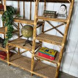 Bamboo and rattan shelf