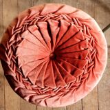 Round pleated velvet cushion